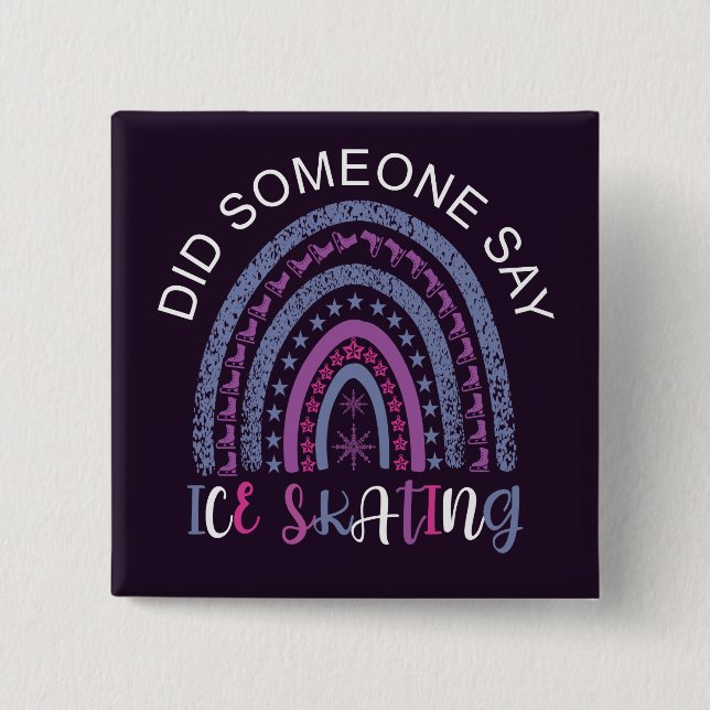 Chapa Cuadrada Alguien dijo patinaje sobre hielo (Anverso)