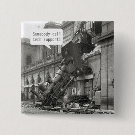 Chapa Cuadrada Alguien llame al tren de asistencia técnica Wrect