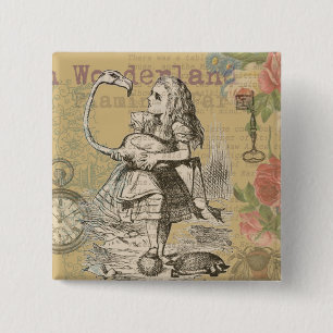 Chapa Cuadrada Alice in Wonderland Flamingo Classic