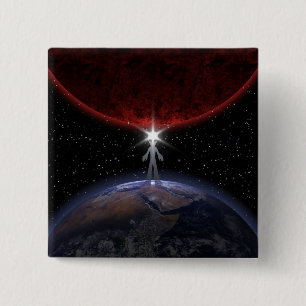 Chapa Cuadrada Alien Entre Los Planetas