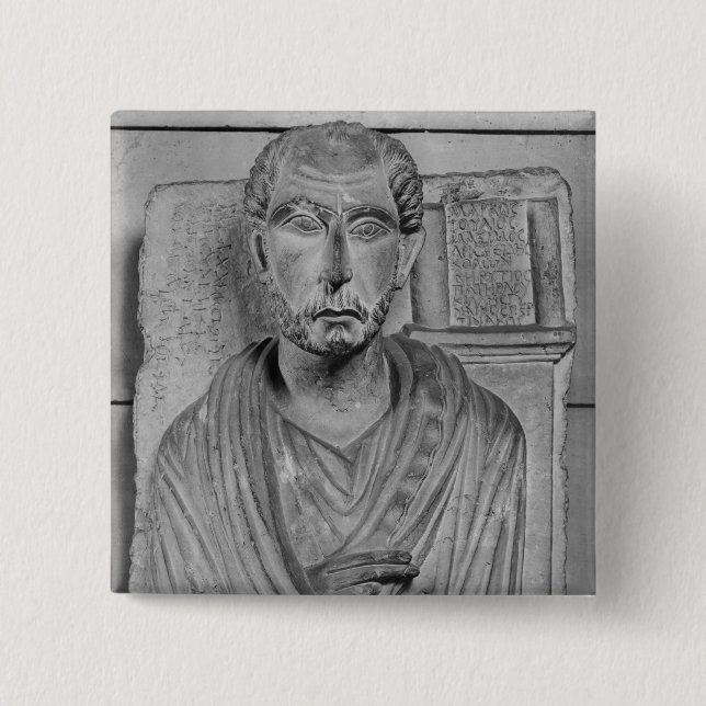 Chapa Cuadrada Alivio funerario de Marco J. Aristides (Anverso)