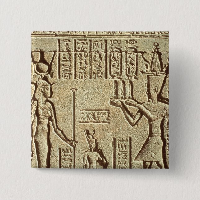 Chapa Cuadrada Alivio que representa a un pharaoh (Anverso)