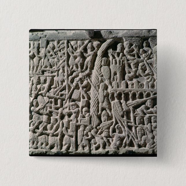 Chapa Cuadrada Alivio que representa el cerco de Carcasona (Anverso)