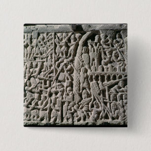 Chapa Cuadrada Alivio que representa el cerco de Carcasona