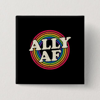 Chapa Cuadrada Ally AF - Mes del orgullo gay - Bandera arcoiris L