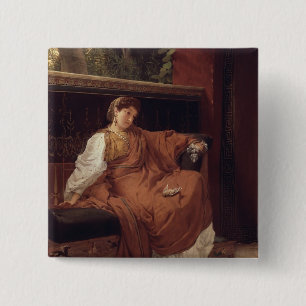 Chapa Cuadrada Alma-Tadema el Lesbia que llora sobre un gorrió