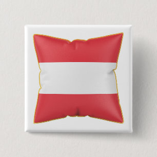 Chapa Cuadrada Almohada con la bandera de Austria