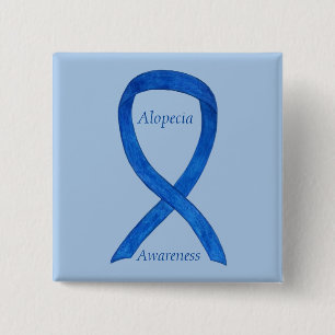 Chapa Cuadrada Alopecia Cinta de Concienciación Personalizado Pin