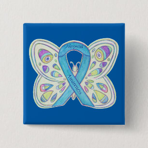 Chapa Cuadrada Alopecia Mariposa Conciencia Cinta Personalizado P