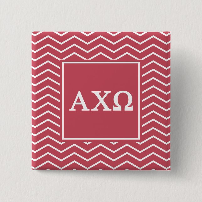 Chapa Cuadrada Alpha Chi Omega | Patrón Chevron (Anverso)