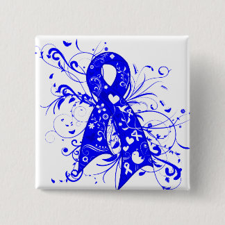 Chapa Cuadrada ALS Floral Swirls Ribbon