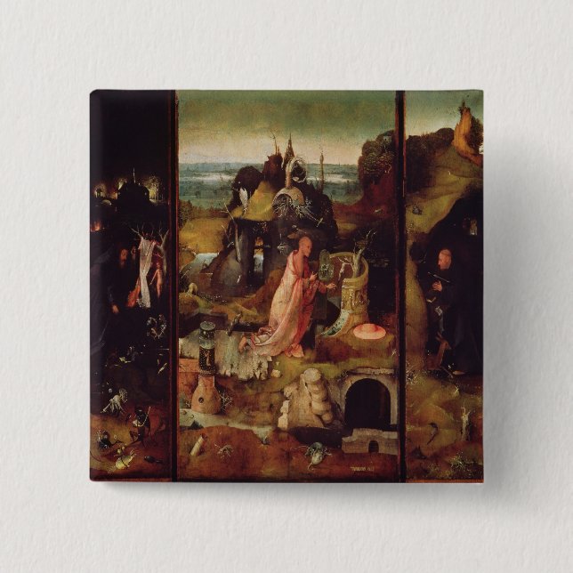 Chapa Cuadrada Altarpiece de los ermitaños (aceite en el panel) (Anverso)