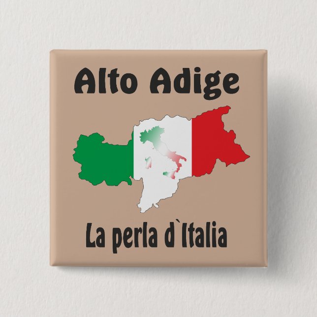 Chapa Cuadrada Alto Adige - Alto Adige Italia - Italia Button (Anverso)