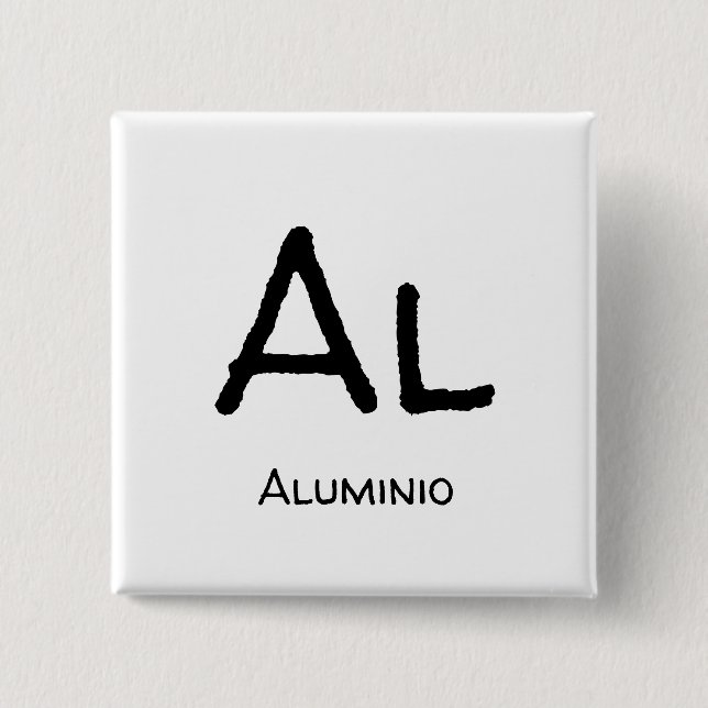 Chapa Cuadrada Aluminio Al tabla de elementos (Anverso)