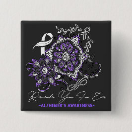 Chapa Cuadrada Alzheimer's Ribbon Fight Dementia Awareness