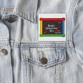 Chapa Cuadrada ¡Ama A Mi Profesor! ¡Feliz Día de San Valentín!