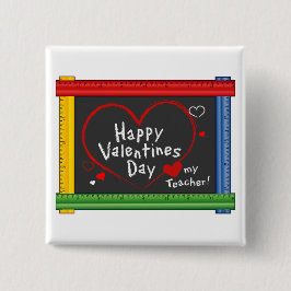 Chapa Cuadrada ¡Ama A Mi Profesor! ¡Feliz Día de San Valentín!