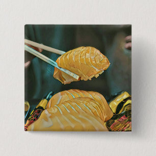 Chapa Cuadrada Amante asiático del sushi