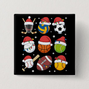 Chapa Cuadrada Amante de Santa Deportes Navidad Deporte Pelota Ju