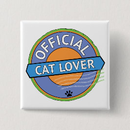 Chapa Cuadrada Amante Oficial de Gatos