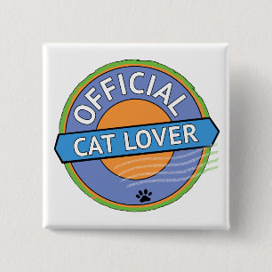 Chapa Cuadrada Amante Oficial de Gatos