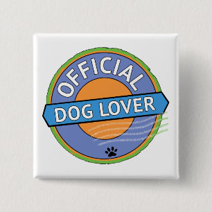 Chapa Cuadrada Amante Oficial de Perros   