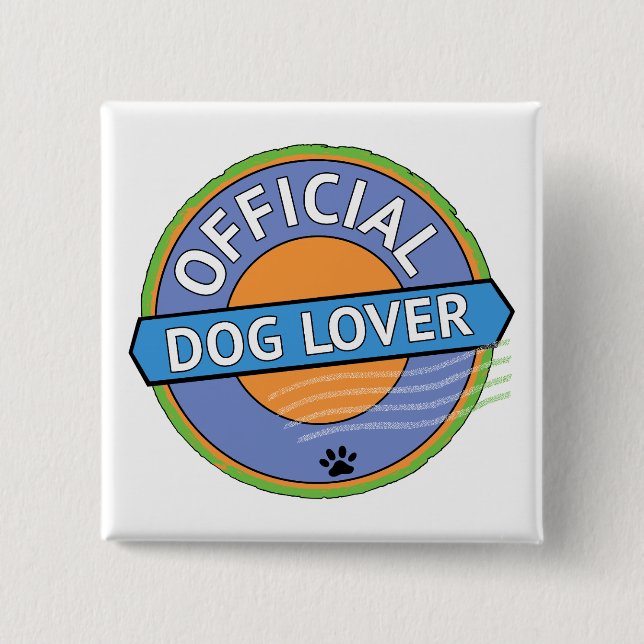 Chapa Cuadrada Amante Oficial de Perros    (Anverso)