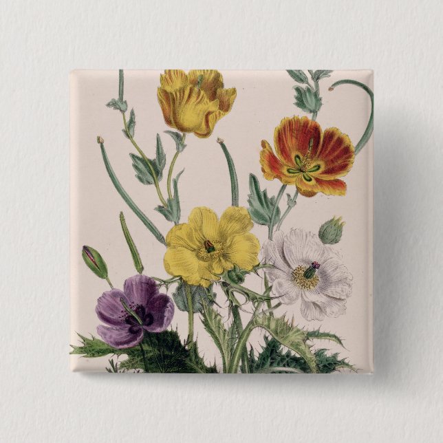 Chapa Cuadrada Amapolas y anémonas (Anverso)