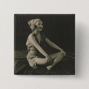 Chapa Cuadrada Amar a un pobre Chica de la doncella sentada en la