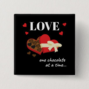 Chapa Cuadrada Amar un chocolate en una divertida cita