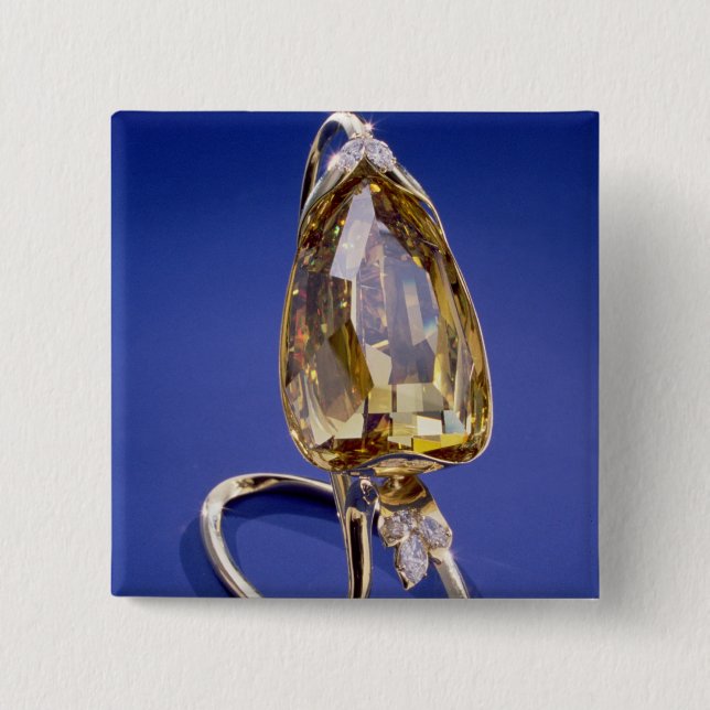 Chapa Cuadrada Amarillee el diamante "incomparable" en un ajuste (Anverso)