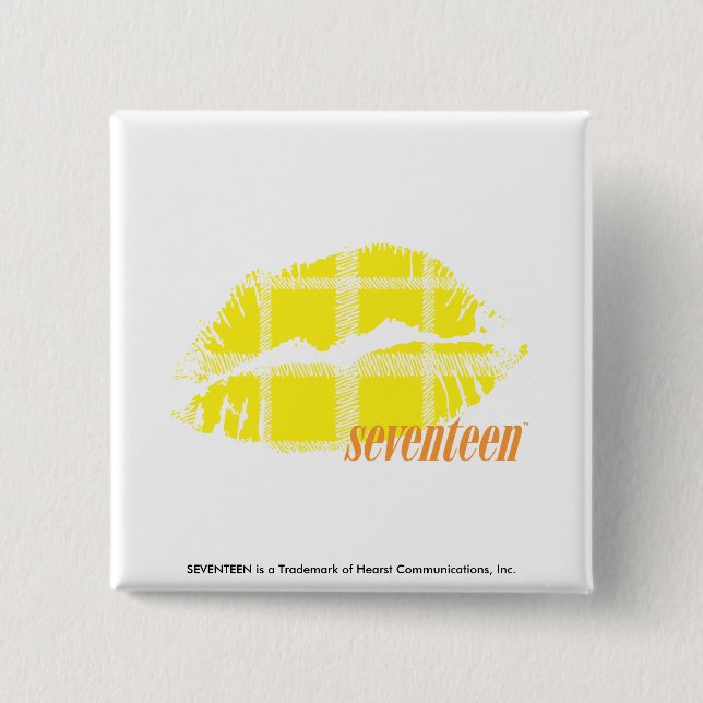 Chapa Cuadrada Amarillo de la tela escocesa (Anverso)