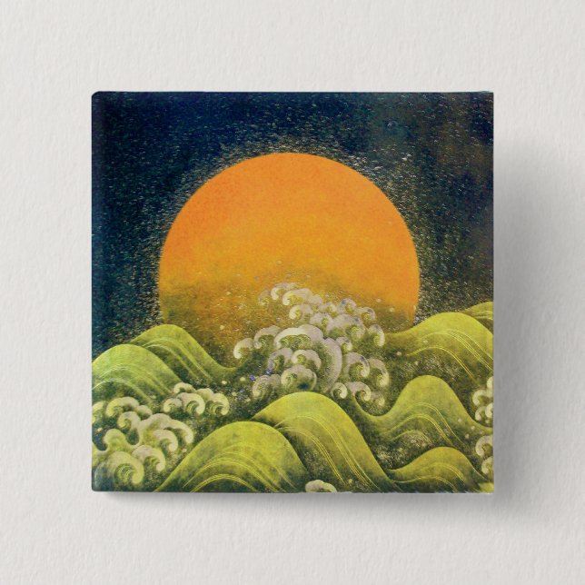 Chapa Cuadrada AMATERASU , SUN GODDESS , amarillo verde negro (Anverso)