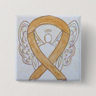 Chapa Cuadrada Amber Angel Awareness Ribbon Personalizado Art Pin