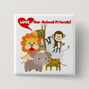 Chapa Cuadrada Ame a nuestros amigos animales