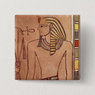 Chapa Cuadrada Amenhotep II con un ankh aumentado a sus labios