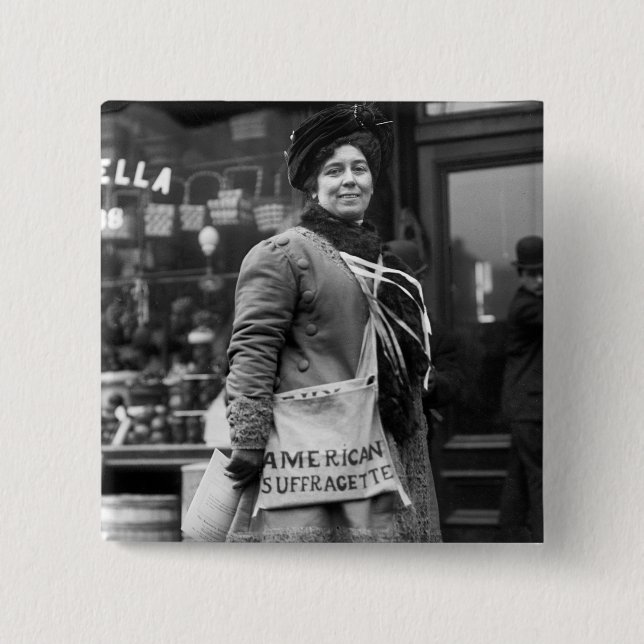 Chapa Cuadrada Americano Suffragette, 1910 (Anverso)