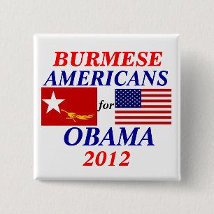Chapa Cuadrada Americanos birmanos para Obama
