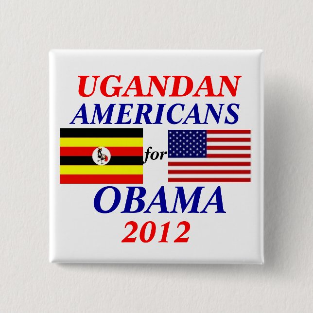 Chapa Cuadrada Americanos del Ugandan para Obama (Anverso)