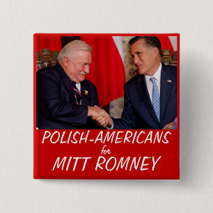 Chapa Cuadrada Americanos polacos para Mitt Romney