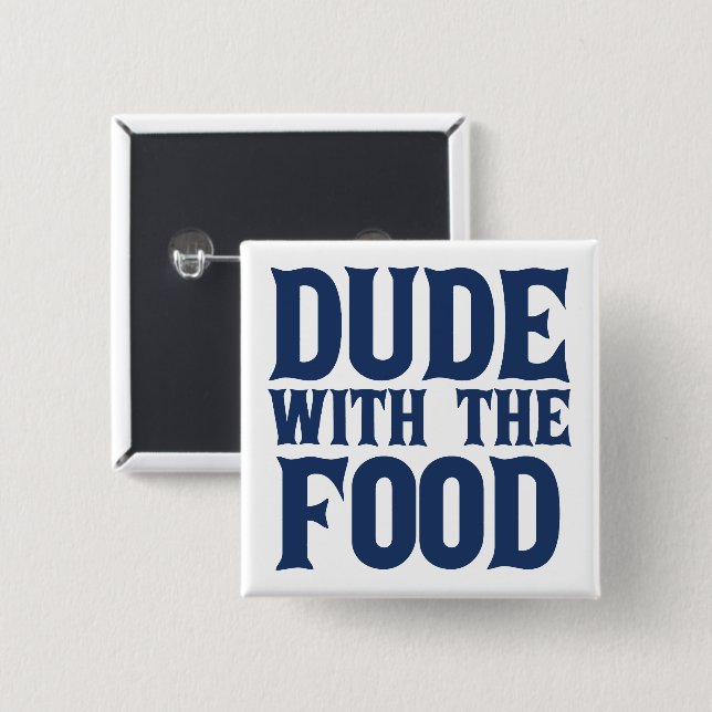 Chapa Cuadrada Amigo Con La Comida Azul (Anverso y reverso)