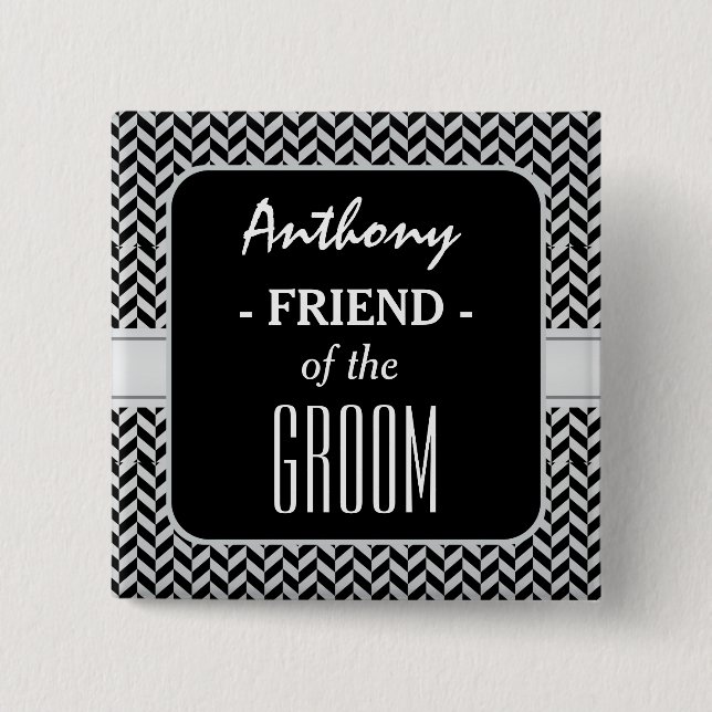 Chapa Cuadrada AMIGO DEL GROOM Houndstoth A09 (Anverso)