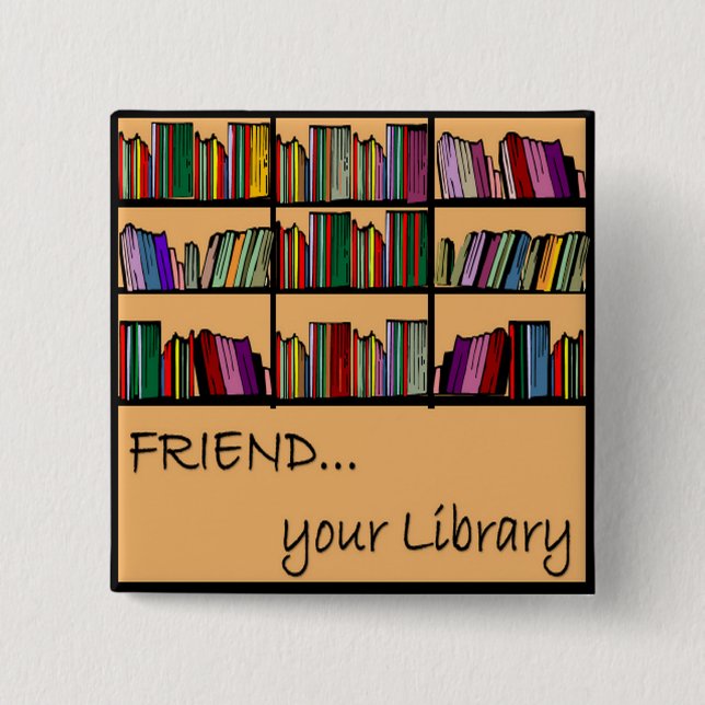 Chapa Cuadrada Amigo su biblioteca (Anverso)