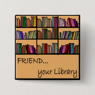 Chapa Cuadrada Amigo su biblioteca