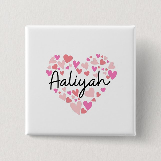 Chapa Cuadrada Amo a Aaliyah (Anverso)