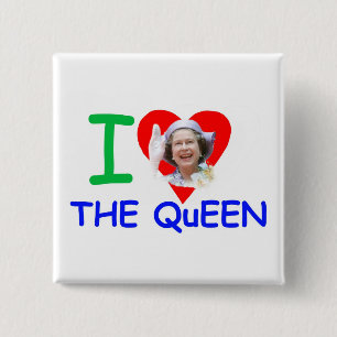 Chapa Cuadrada Amo a la Reina - Reina Isabel II
