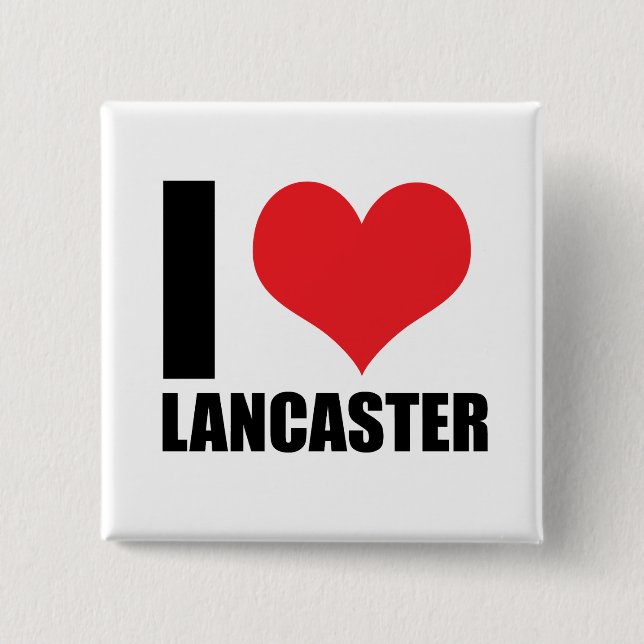Chapa Cuadrada Amo a Lancaster (Anverso)