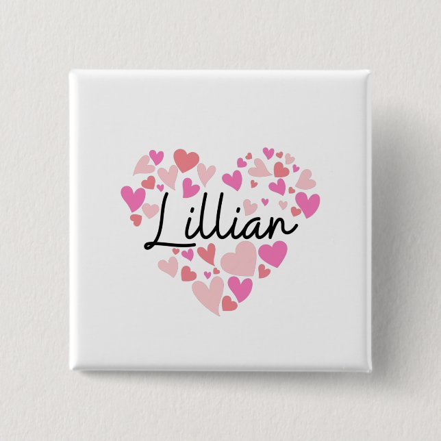 Chapa Cuadrada Amo a Lillian (Anverso)