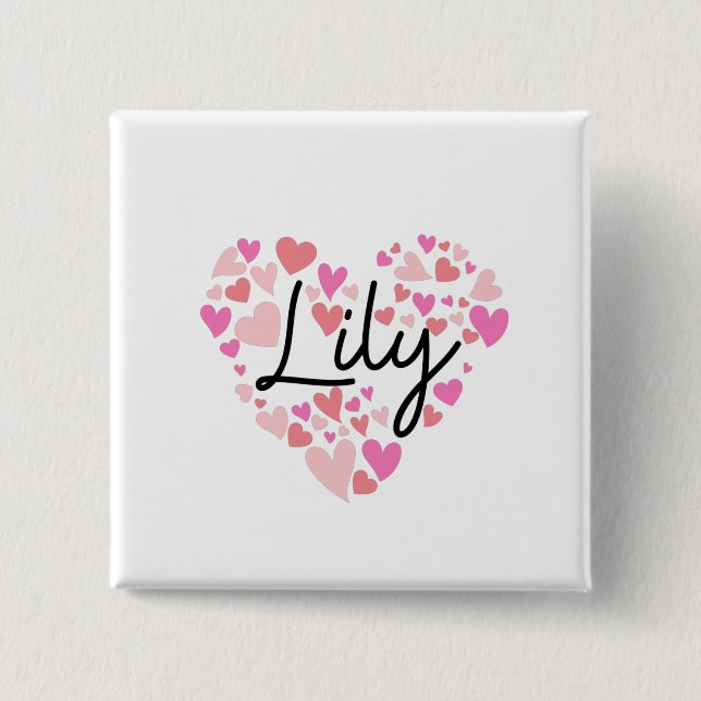 Chapa Cuadrada Amo a Lily (Anverso)
