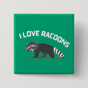 Chapa Cuadrada Amo a los Racoons